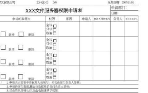 服务器 空间申请表_数据表权限（待下线