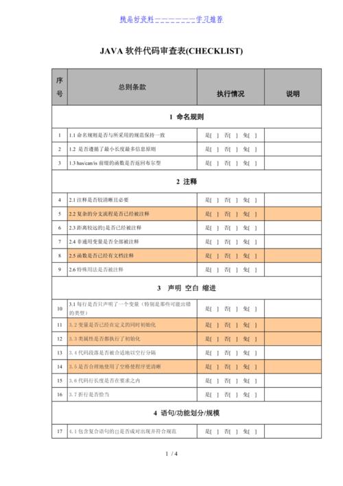 代码检查 checklist_代码检查