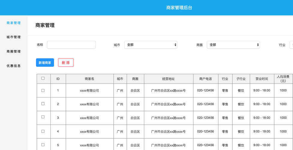 广州网站建设商家_商家管理