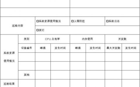 服务器日常巡检表_日常操作