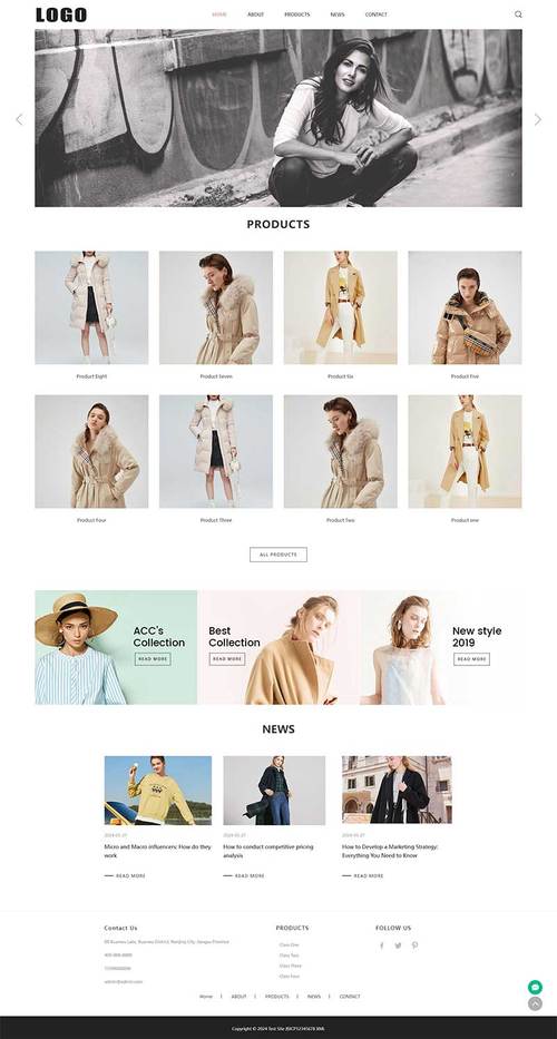 服装 产品展示网站模板_产品模板
