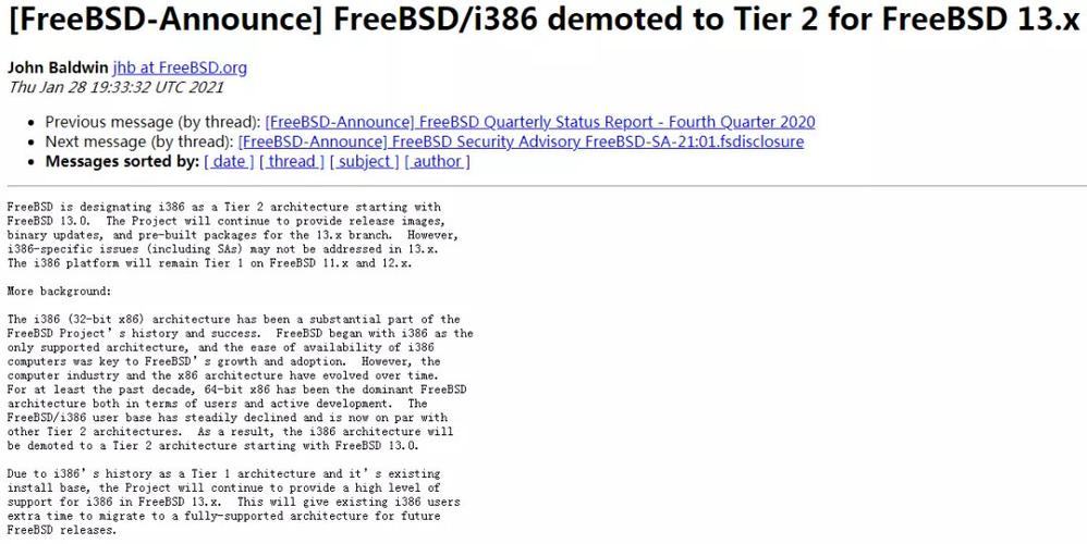 freebsd_镜像停止服务与支持计划