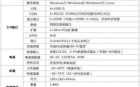 工控服务器_硬件规格
