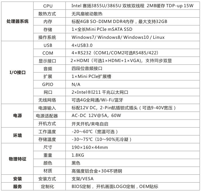 工控服务器_硬件规格
