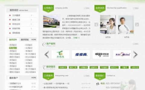 翻译类公司网站模板_网站模板设置
