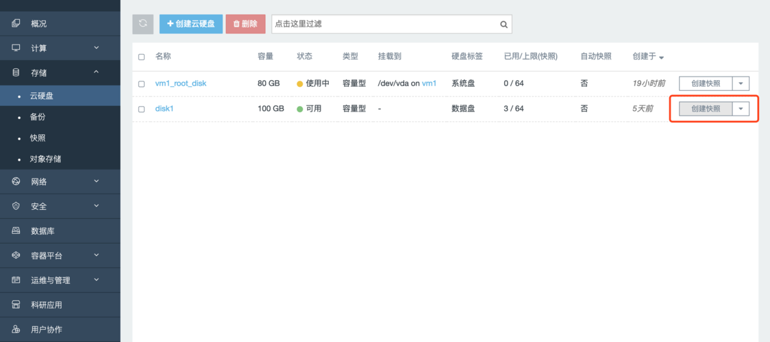 放心快照优化_云硬盘快照