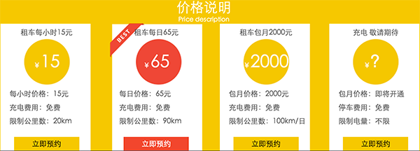 电动车分时租赁计费_计费项