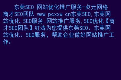东莞网站推广外包_网站推广（SEO设置）