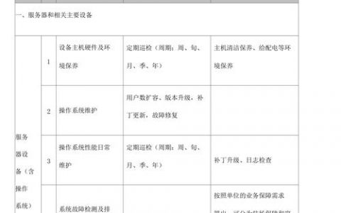 服务器运维的关键项目包括哪些任务？