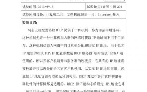 dhcp服务器配置管理实验报告，如何有效进行配置与故障排除？
