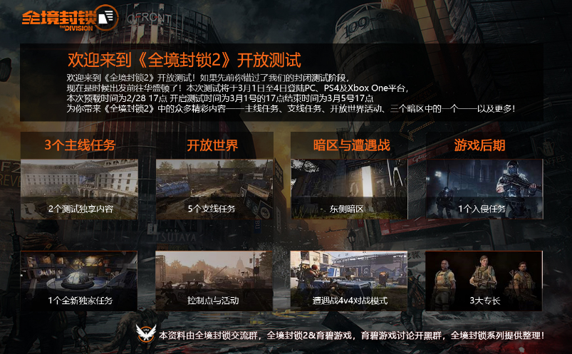 全境封锁2什么时候开服务器的