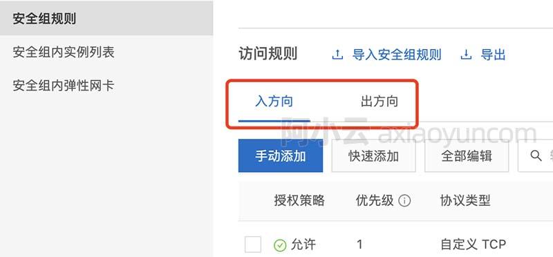 服务器安全入方向和出方向是什么