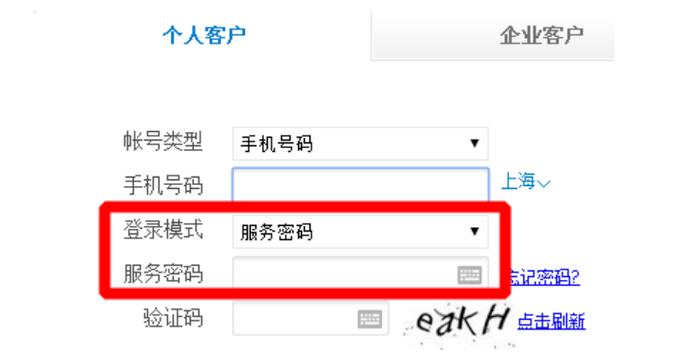 手机号码服务器密码是什么