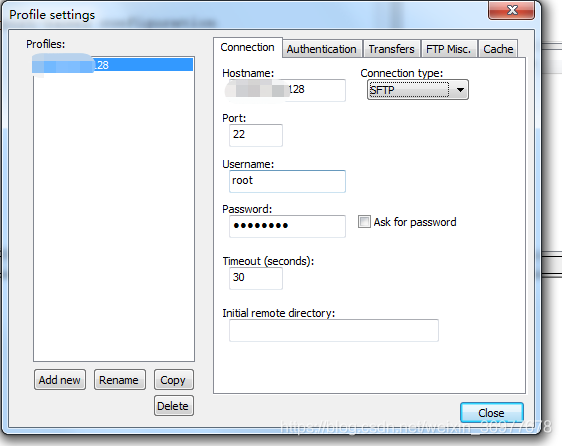 FTP服务器连接设置_FTP/SFTP连接