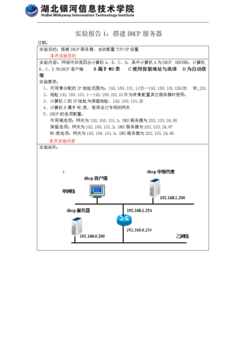 dhcp服务器的配置实训归纳_管理实训任务