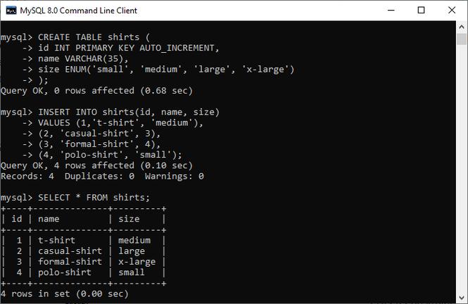 enum mysql_Enum Lists