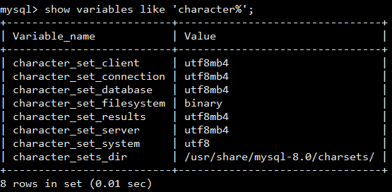 mysql字符编码_如何设置MySQL 8.0字符集的编码格式