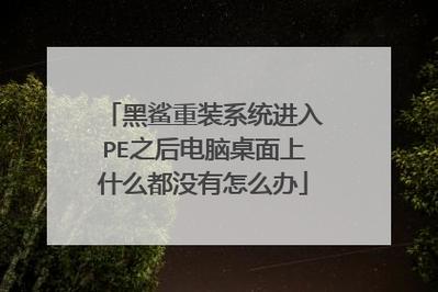 黑鲨安装的pe在哪里