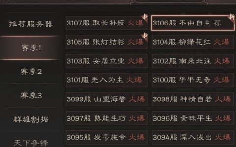 三国志新手如何选择适合自己的服务器？