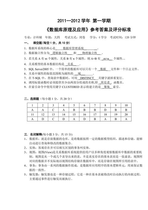 mysql数据库面试题及答案_公布答案