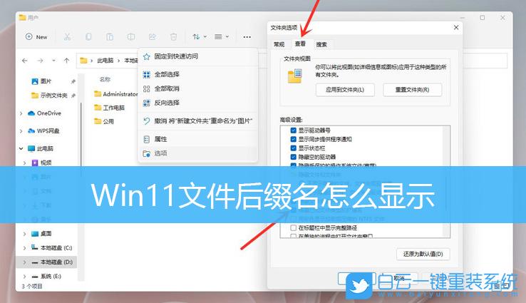 哪里设置文件的扩展名
