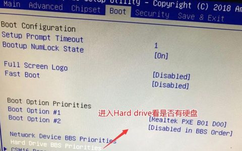 如何找到UEFI BIOS中的硬盘启动项设置？