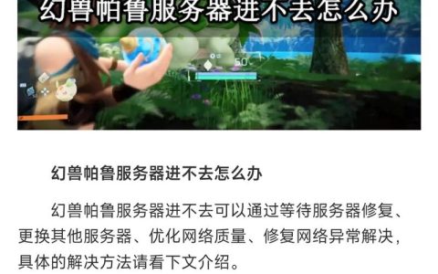 幻兽帕鲁无法加入服务器的原因是什么？