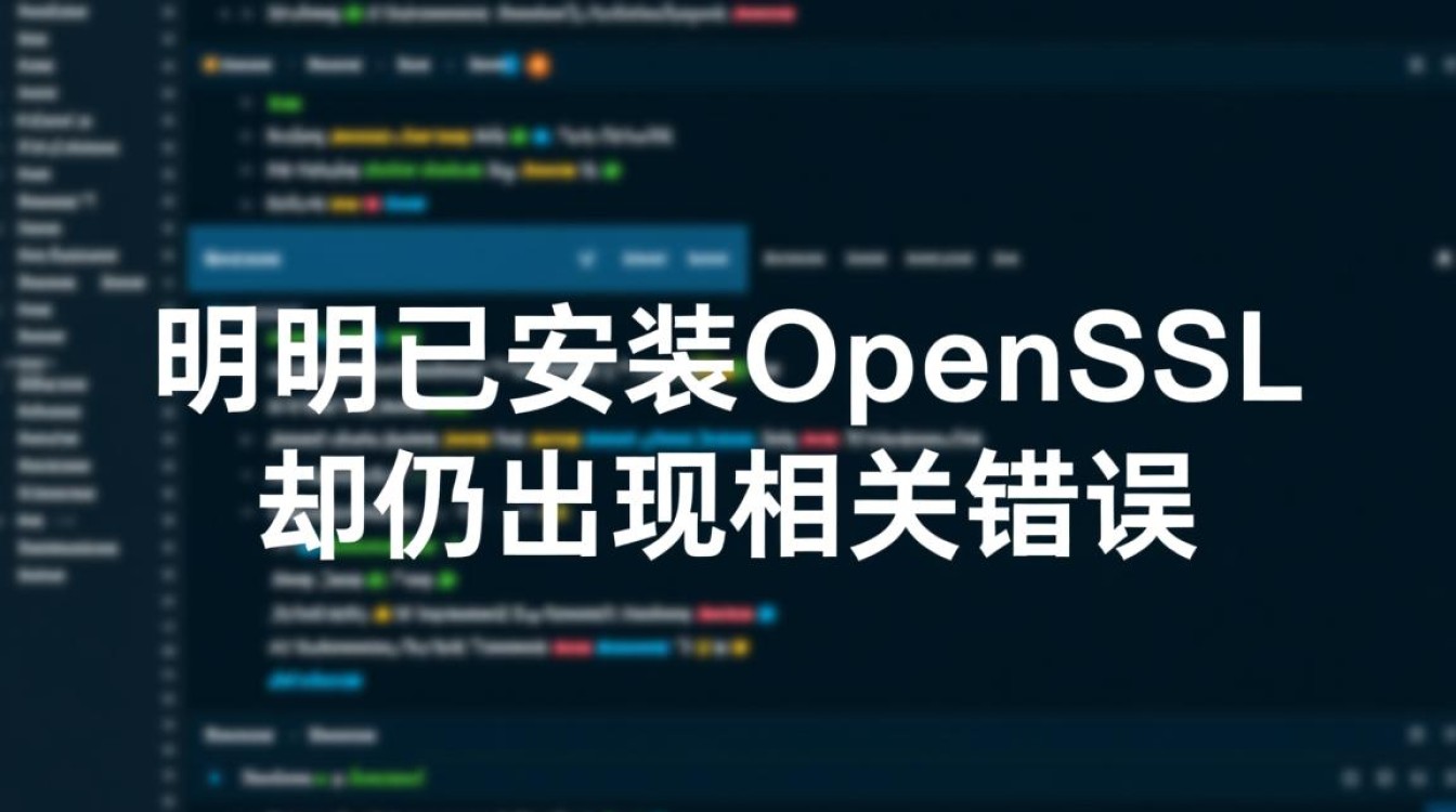 装了openssl还是报错为什么安装OpenSSL后仍提示缺少依赖？