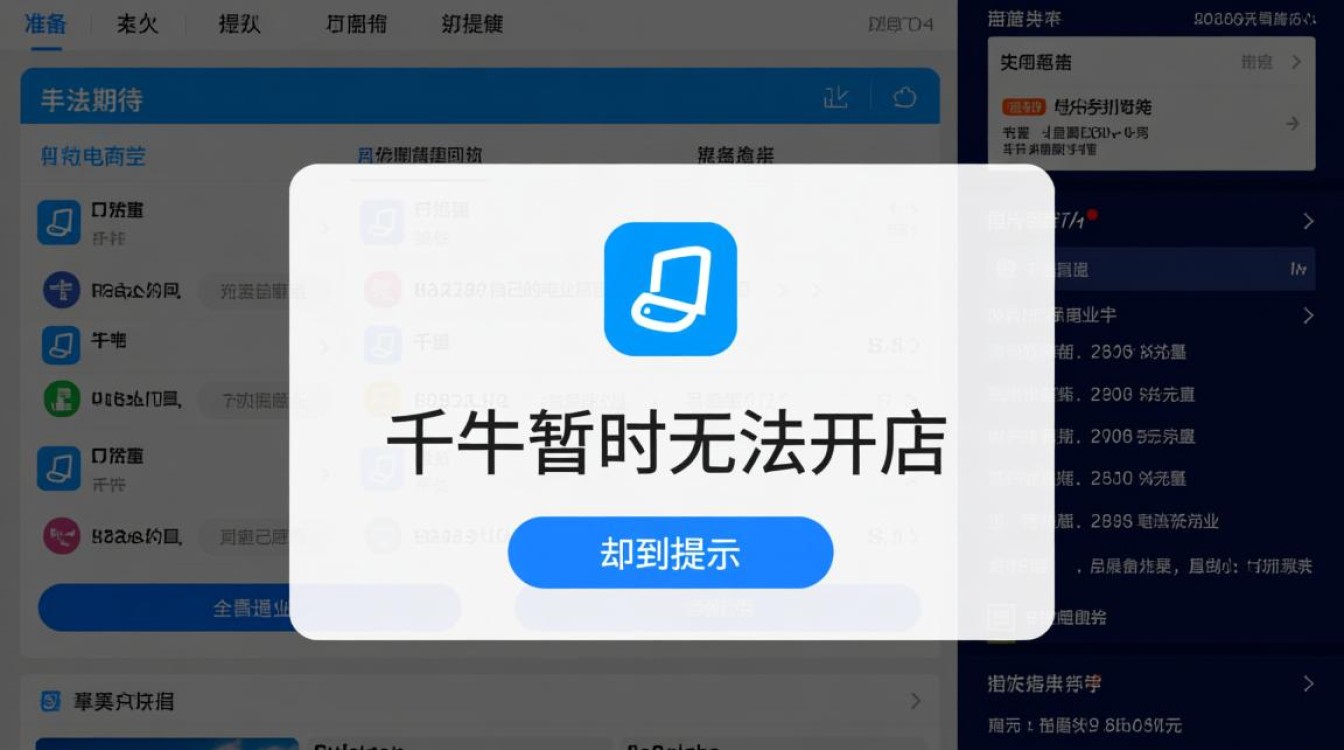千牛开店时提示暂时无法，具体原因是什么以及怎么解决啊？