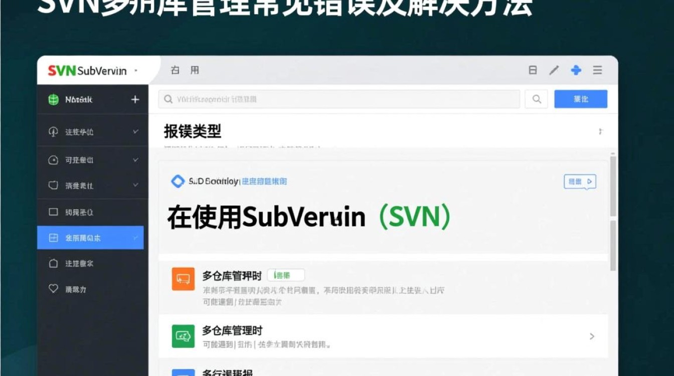 SVN多仓库操作中频繁出现报错,是配置问题还是版本控制错误? SVN多仓库操作中频繁出现报错,是配置问题还是版本控制错误?