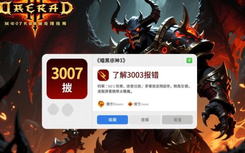 暗黑3 3007报错解决攻略及原因分析，玩家们快来拯救游戏吧！