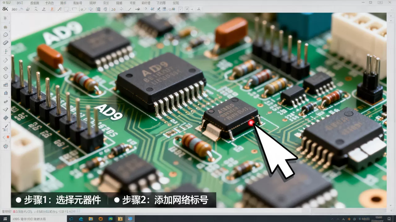 AD9如何给元器件加网络标号?电路设计网络标号添加方法 AD9如何给元器件加网络标号?电路设计网络标号添加方法