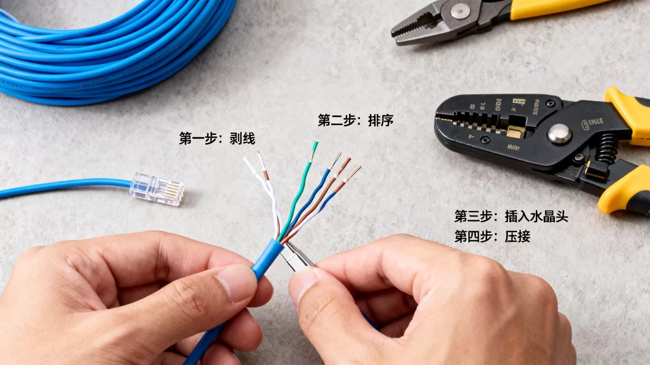 ad09网络线两个短线怎么接?网线水晶头制作教程 ad09网络线两个短线怎么接?网线水晶头制作教程