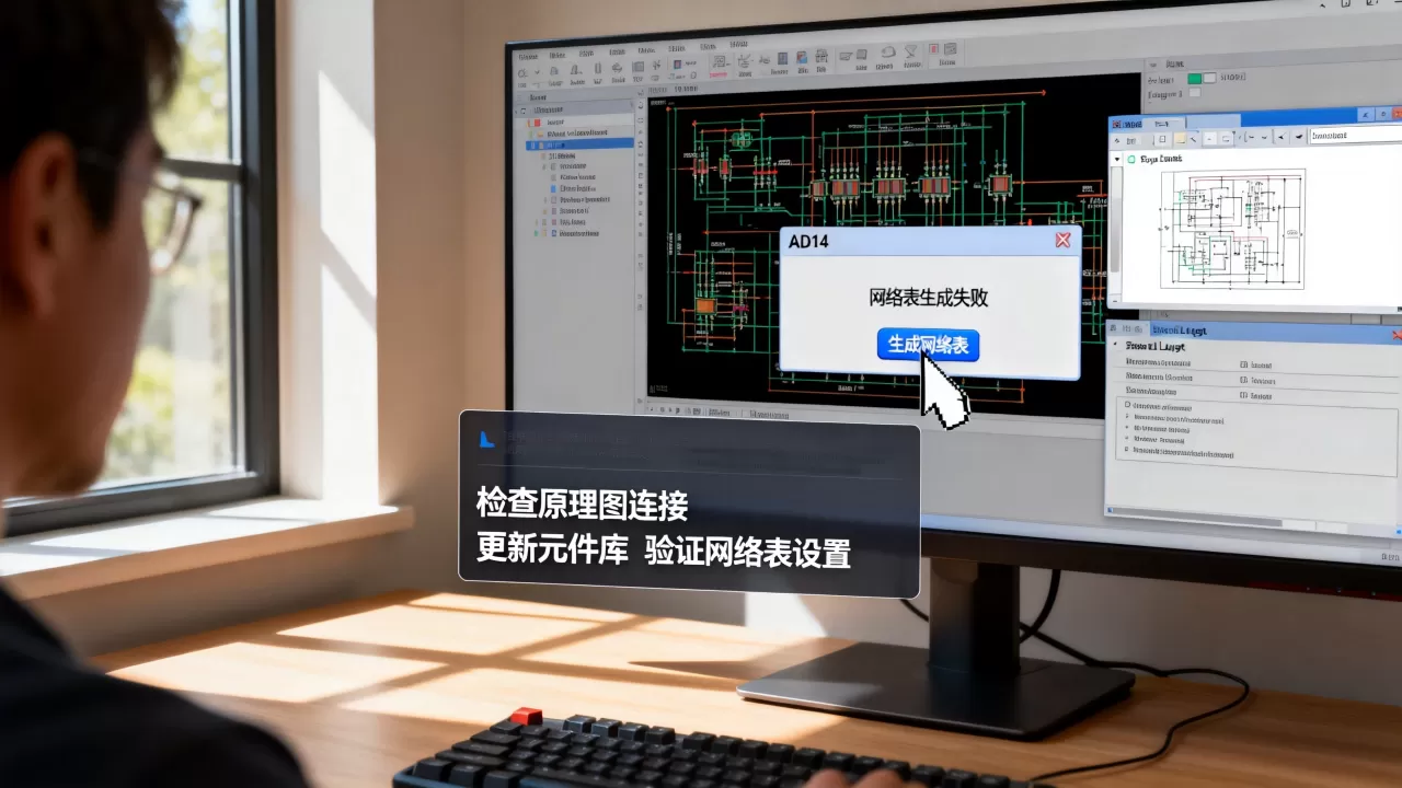 ad14无法创建网络表怎么办？ad14网络表生成失败解决方法