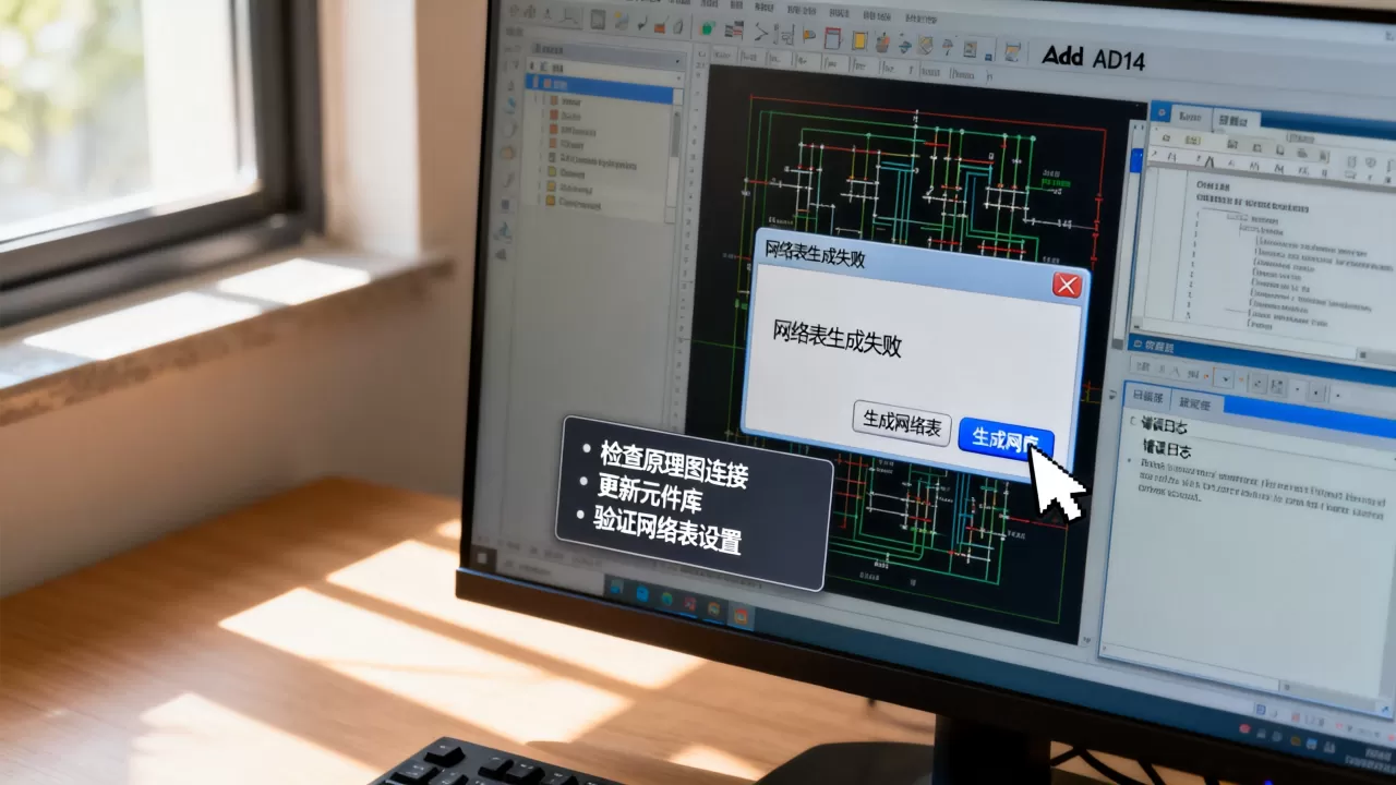ad14无法创建网络表怎么办？ad14网络表生成失败解决方法