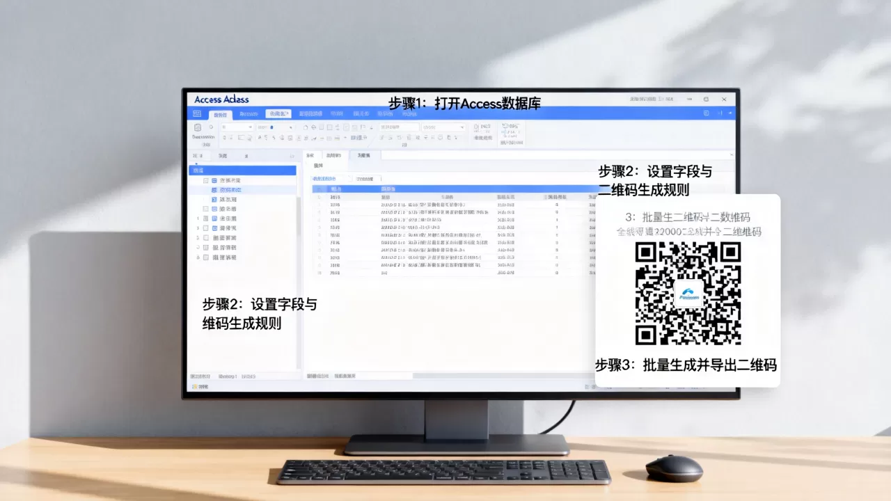 如何在Access数据库中生成二维码，Access怎么批量制作二维码？