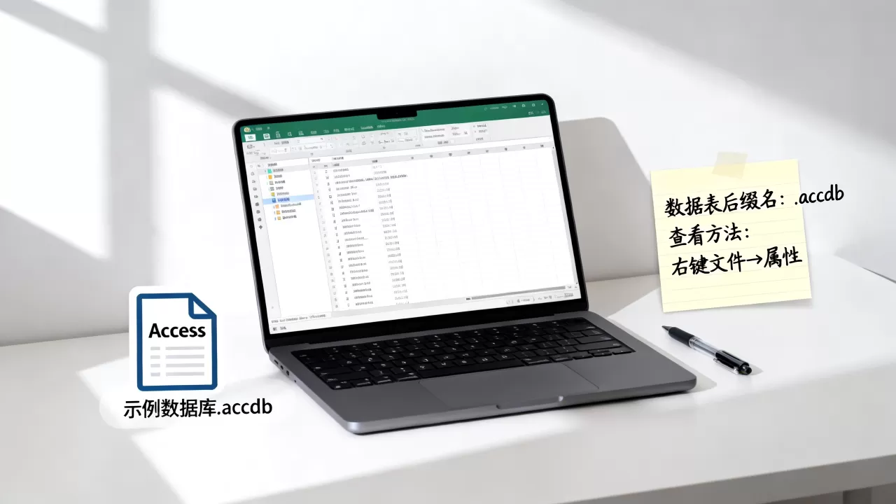 access数据库中数据表的后缀名是什么，怎么查看？