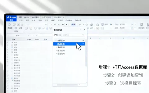 如何在Access中追加数据库？, 怎么操作？