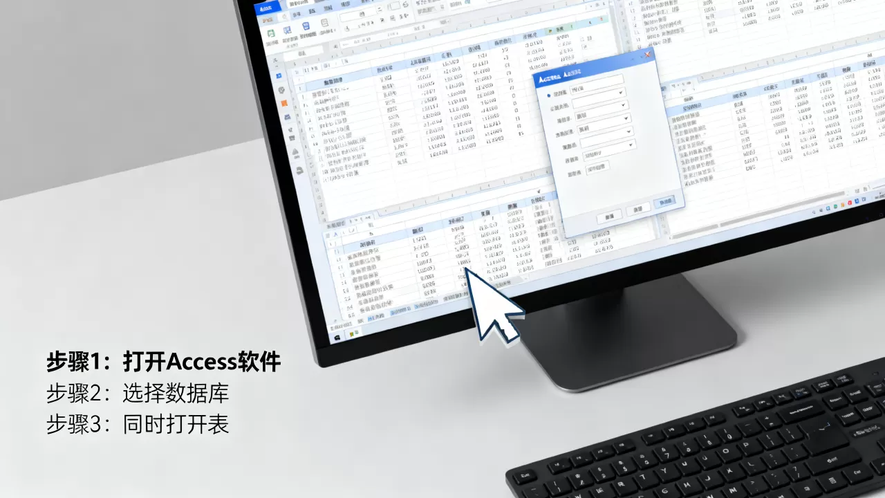 Access如何同时打开数据库表？，怎么操作？