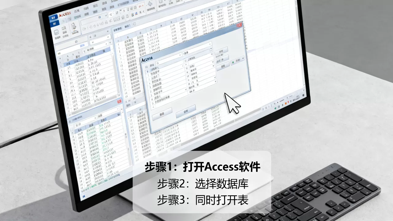 Access如何同时打开数据库表？，怎么操作？