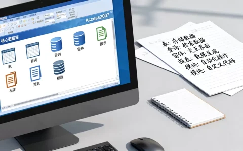 access2007的核心数据库对象是什么？，怎么用？