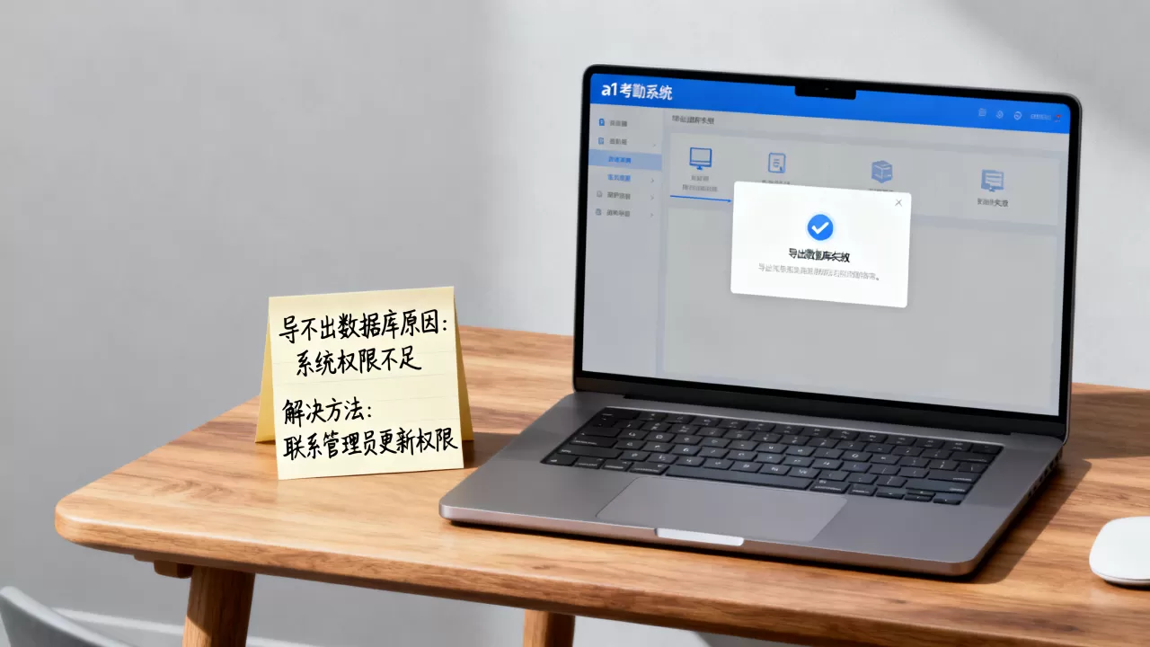 a1考勤系统为什么导不出数据库？，怎么解决？