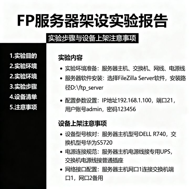 ftp服务器架设实验报告怎么写?上架设备有哪些注意事项? ftp服务器架设实验报告怎么写?上架设备有哪些注意事项?