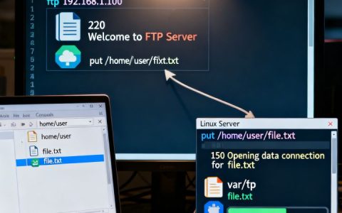 ftp linux 服务器 代码_本地Linux主机使用FTP上传文件到Linux云服务器