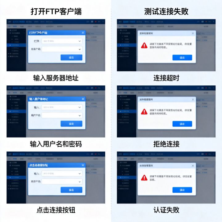 FTP服务器怎么测试连接，FTP数据源测试连接失败