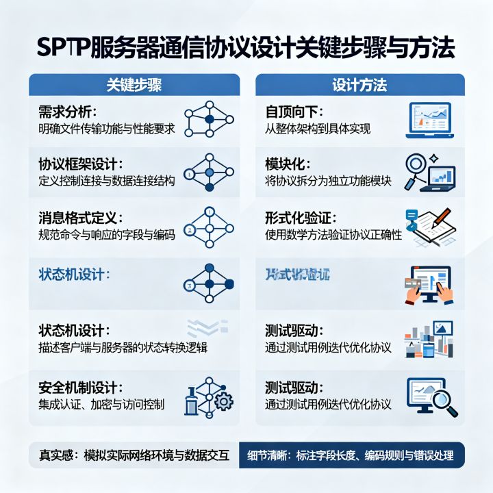 FTP服务器通信协议设计的关键步骤是什么？，通信协议设计方法有哪些