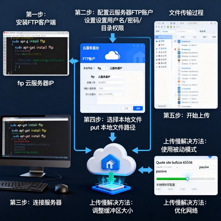 本地Linux主机如何用FTP上传文件到云服务器，ftp上传慢怎么办