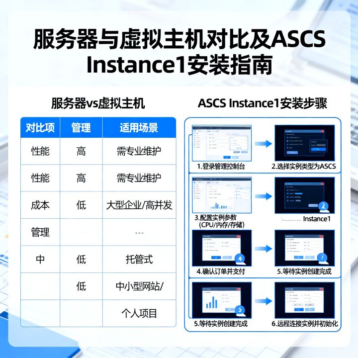 服务器好还是虚拟主机好？，安装ASCS Instance1的具体步骤是什么？